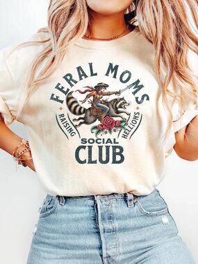 Funny Moms Social Club Shirt, Retro Graphic Mom Tee, Funny Racoon Shirt